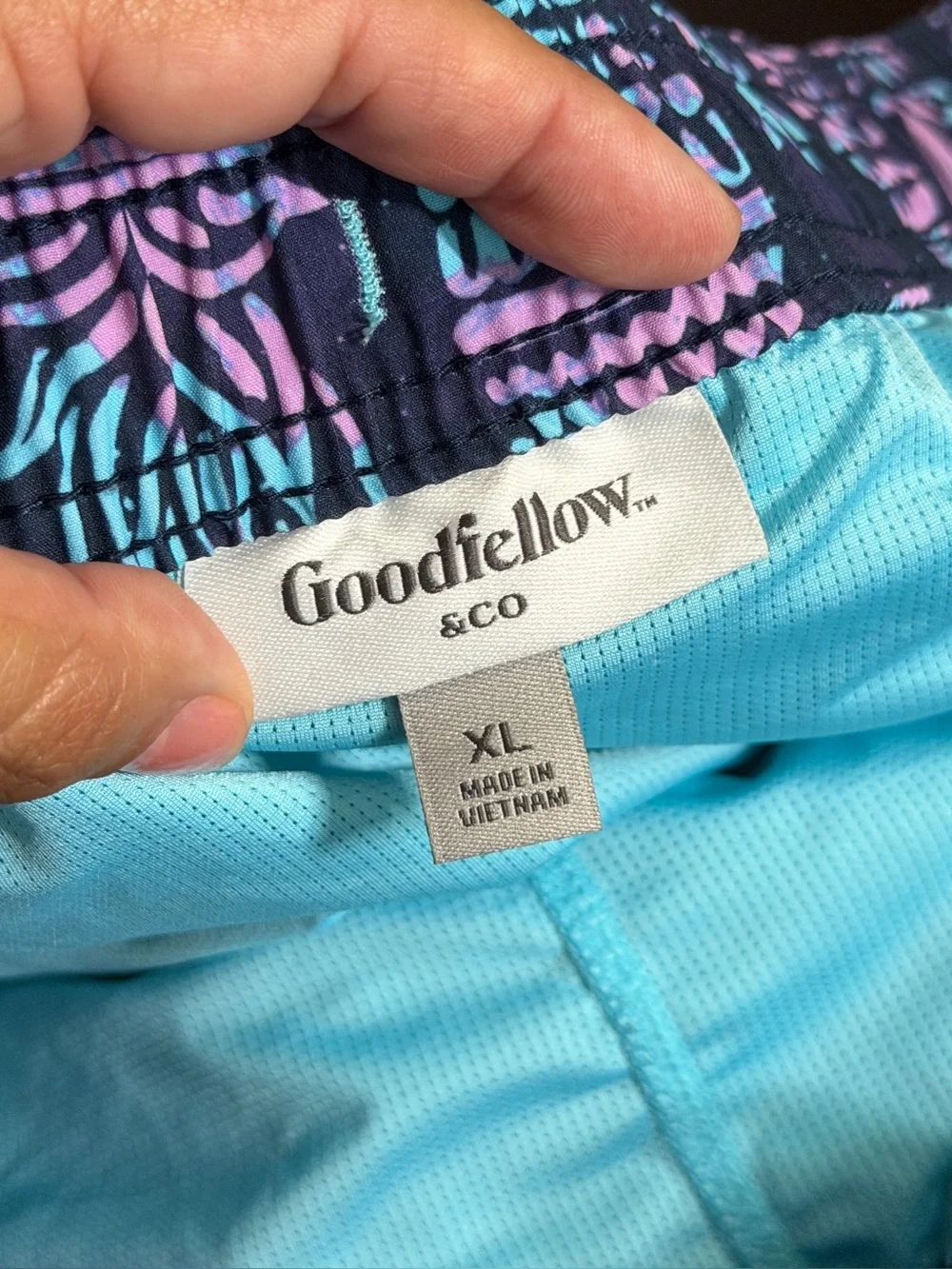 Goodfellow & Co XL Purple Blue Pineapple Swim Trunks With Liner